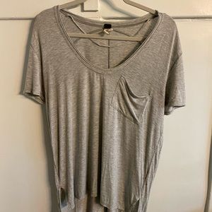 Free People Vintage V neck pocket tee